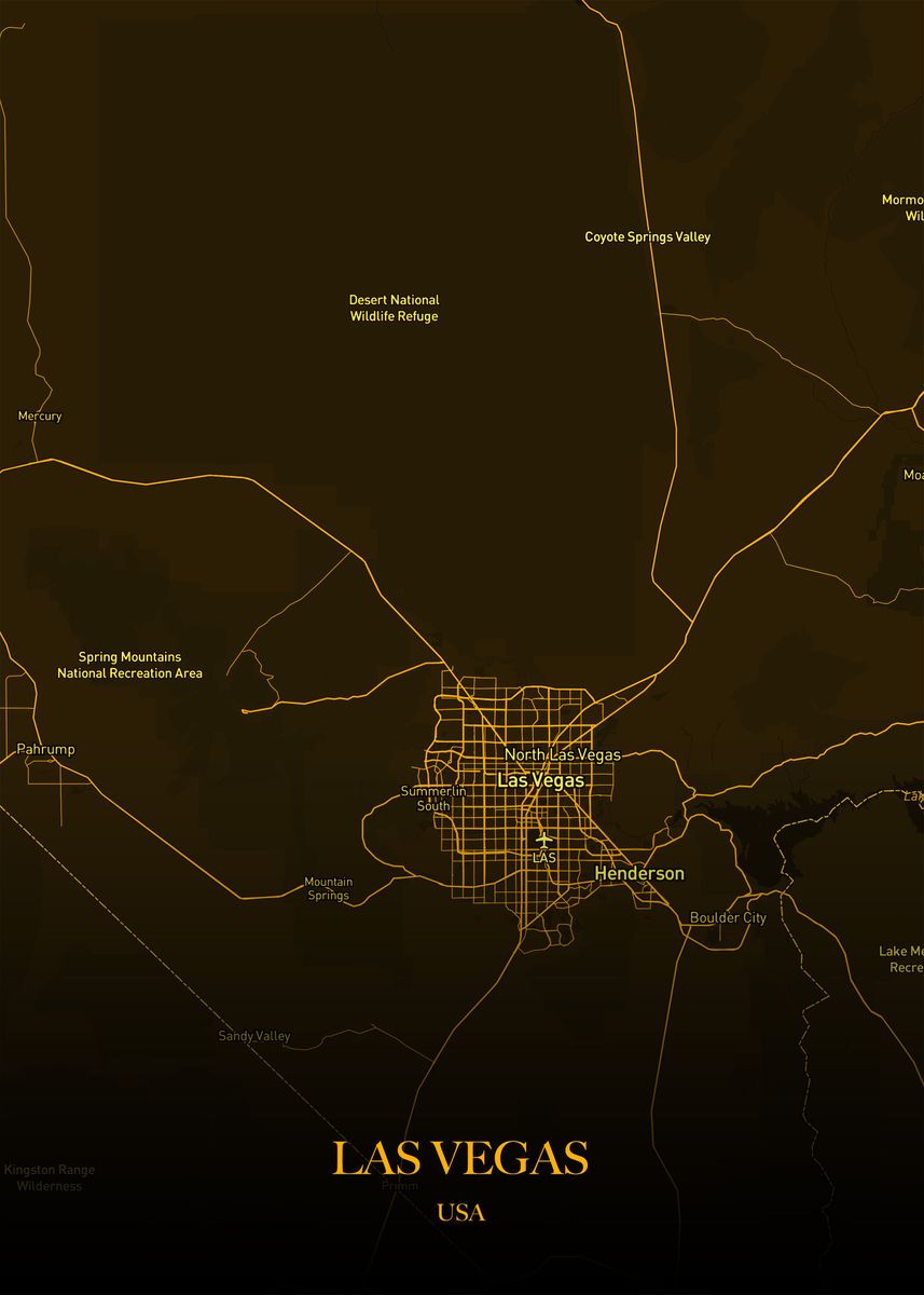 'Las Vegas Gold Maps' Poster by Misbahul Munir | Displate