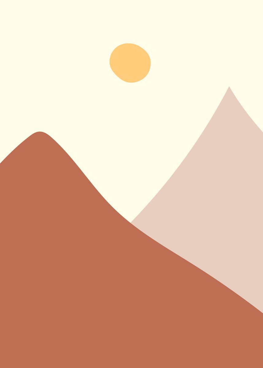 'Mountains Terracotta 3' Poster by Albarizi Art | Displate