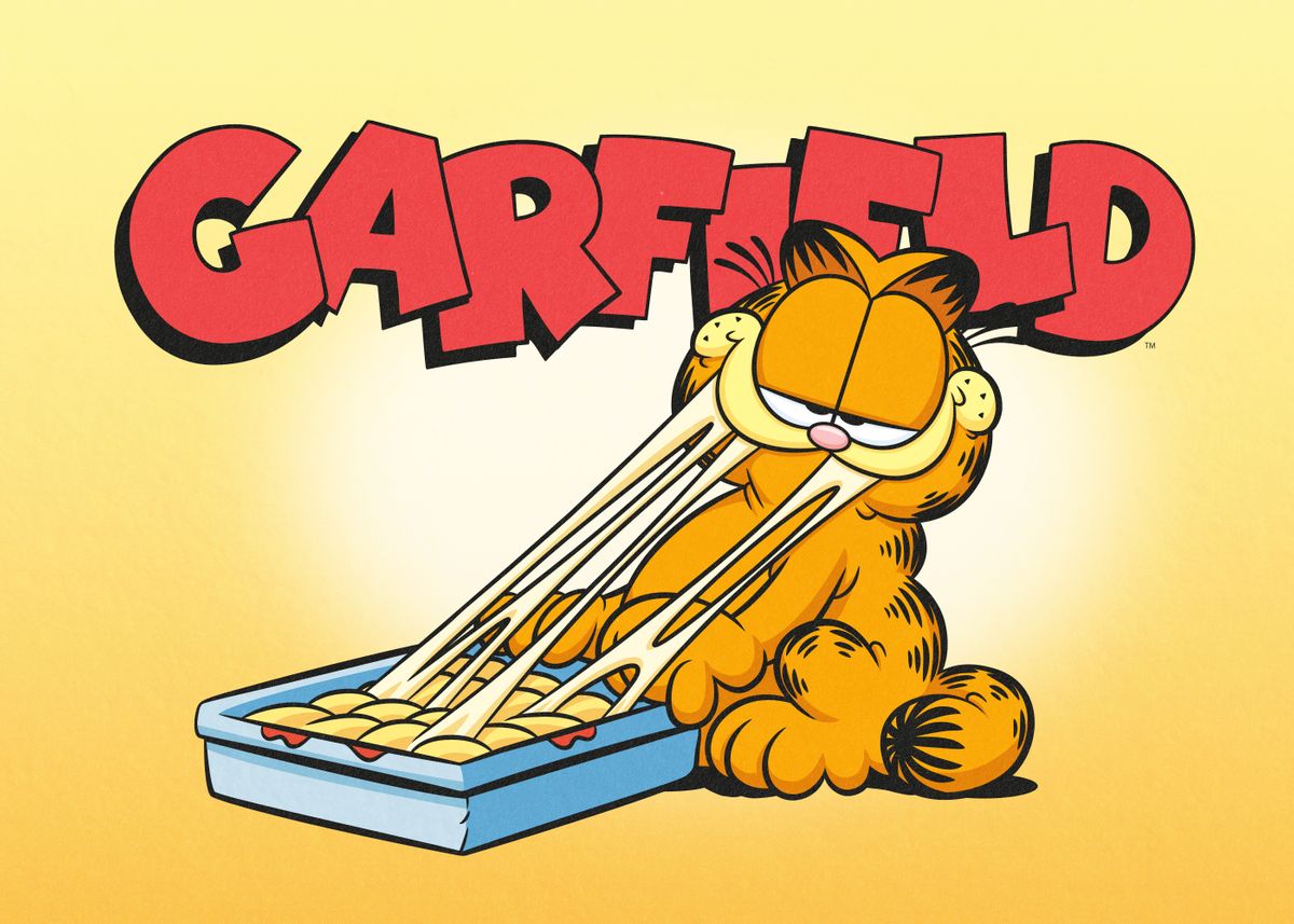 'Garfield Eating Lasagna' Poster by Garfield  | Displate