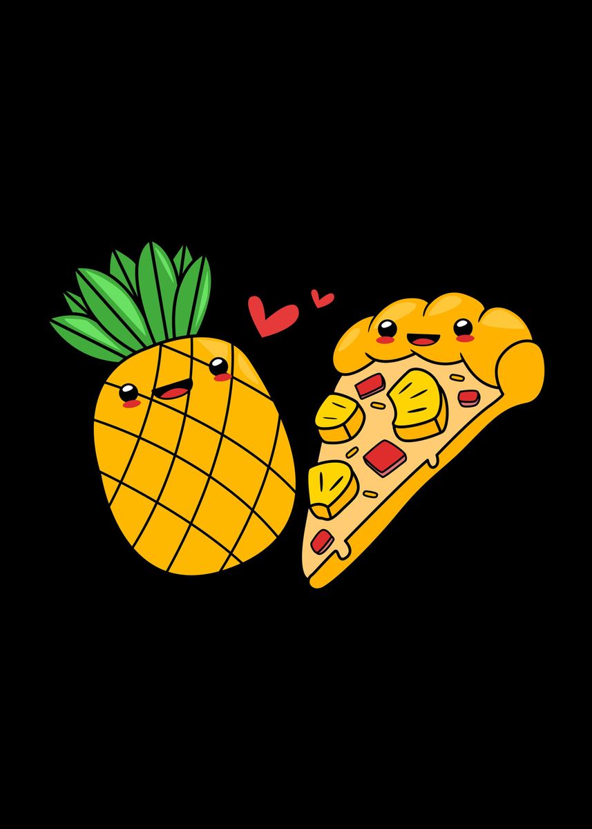 'Pineapple Pizza' Poster by FunnyGifts  | Displate