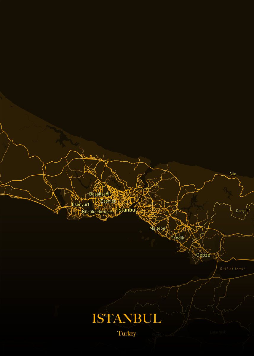 'Istanbul Gold Maps' Poster by Misbahul Munir | Displate