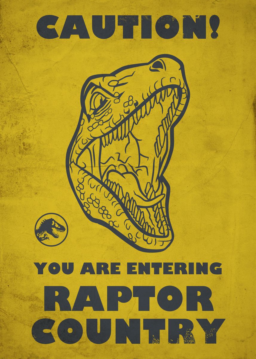 'Caution!' Poster by Jurassic World  | Displate