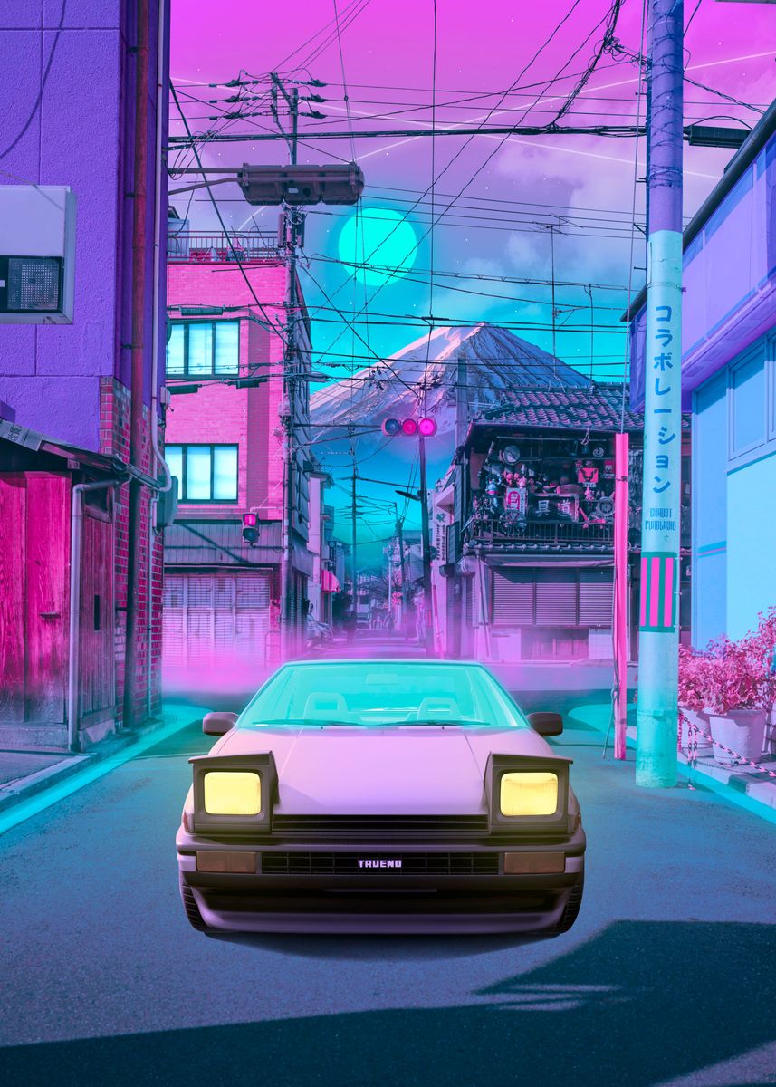 'outrun dream' Poster by Funglazie | Displate
