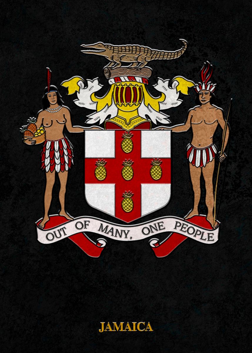  arms of jamaica poster picture metal print paint by ferit kurt