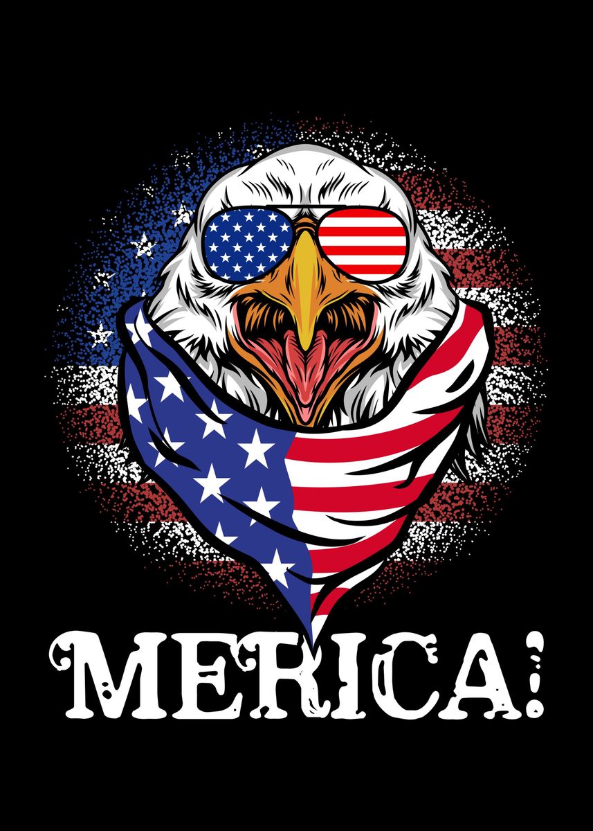 'Patriotic Eagle Merica' Poster by professionaldesigns | Displate