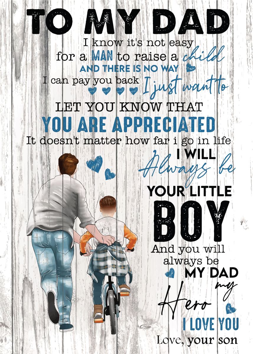 'To My Dad Father day' Poster, picture, metal print, paint by Loves ...