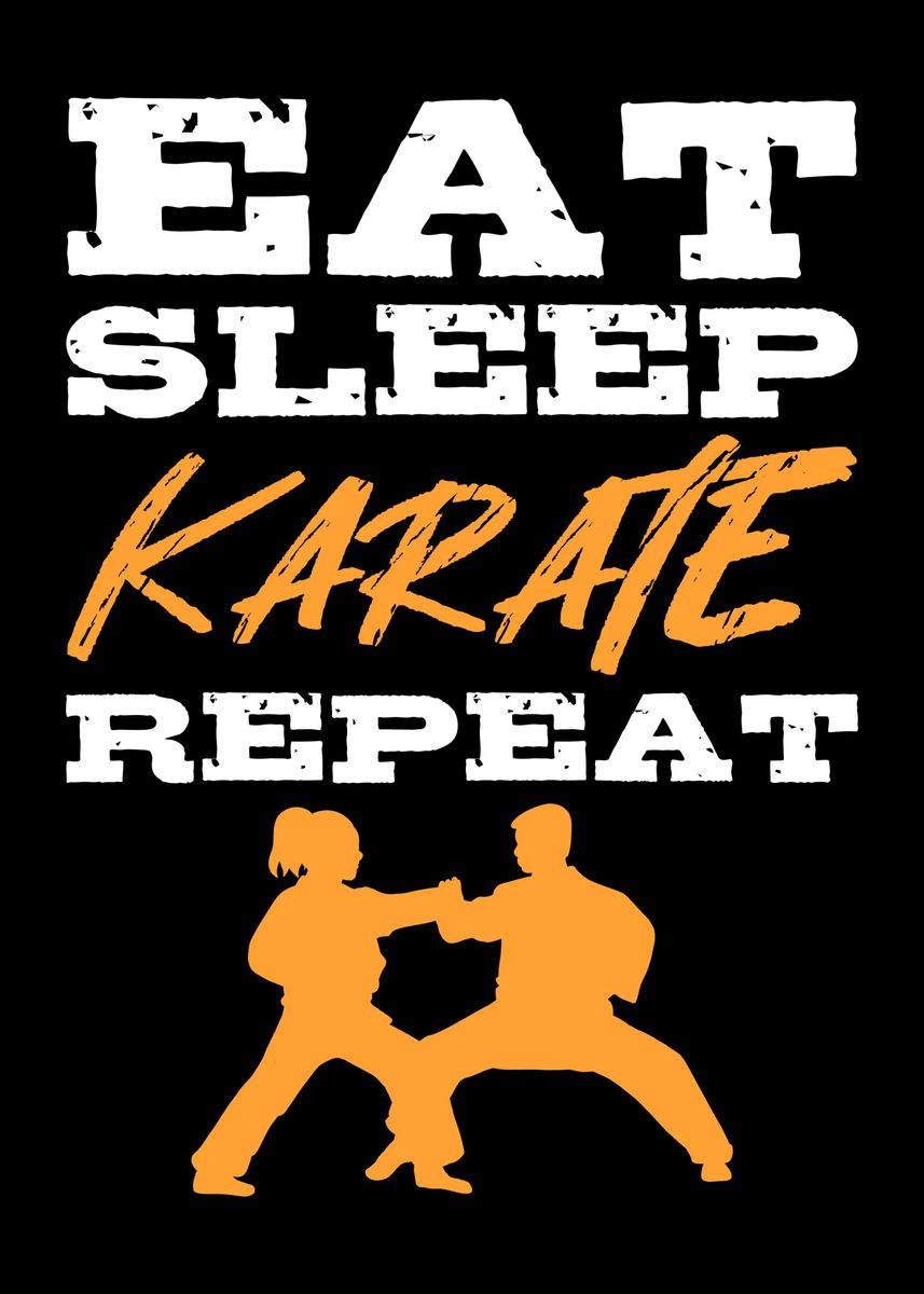 'Eat Sleep Karate Repeat' Poster by FunnyGifts | Displate