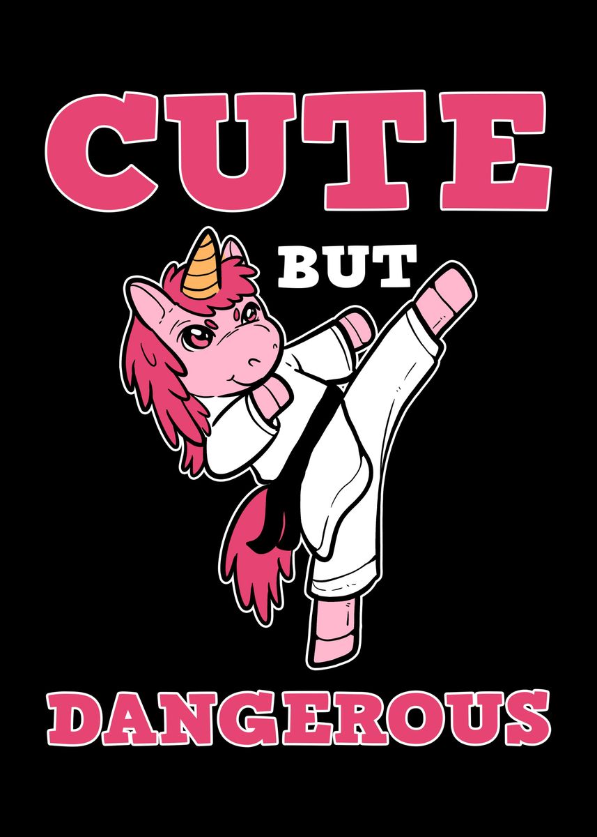 'Cute But Dangerous Unicorn' Poster, picture, metal print, paint by