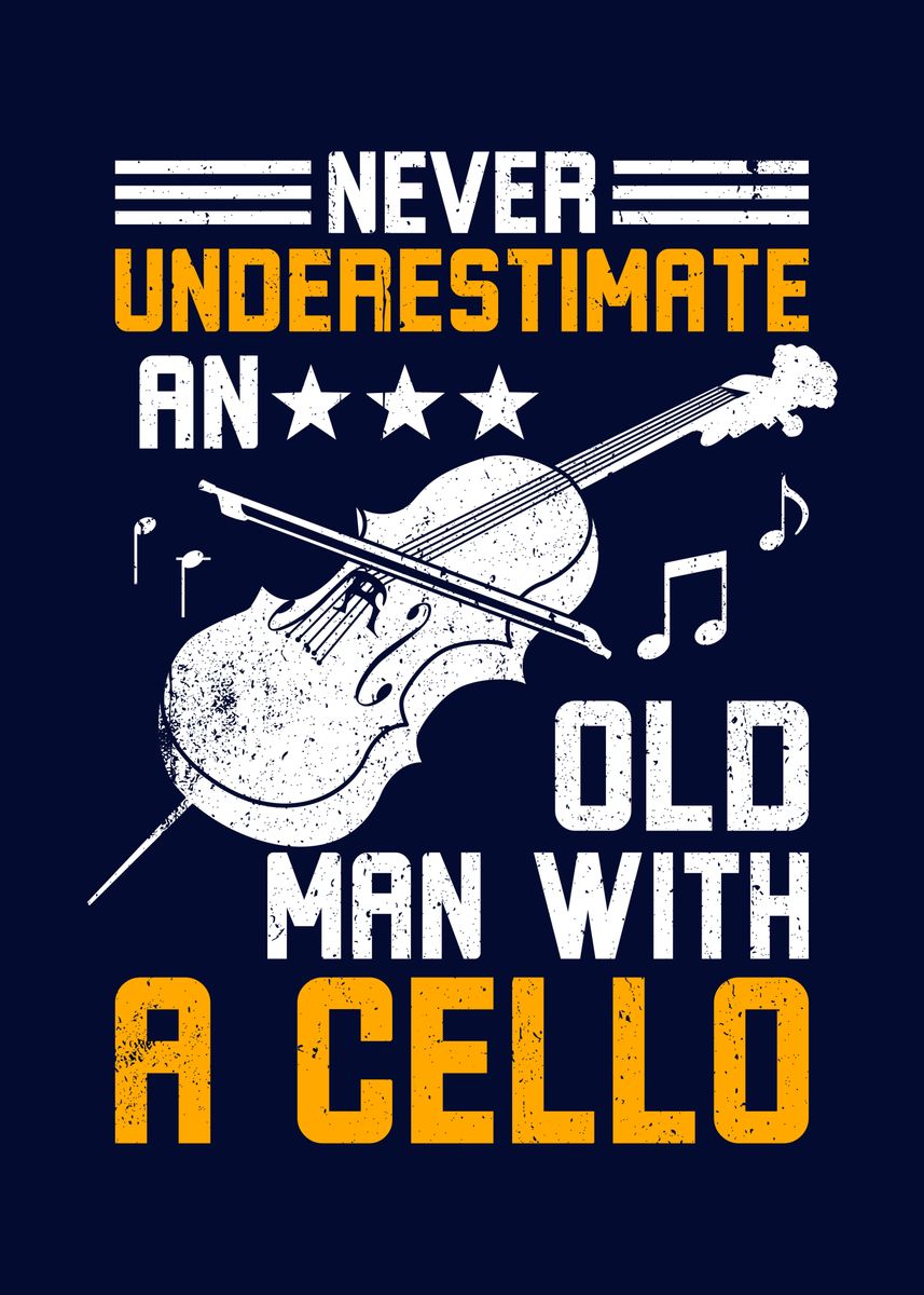 Old Man With Cello Poster By Mzumo Displate 5698