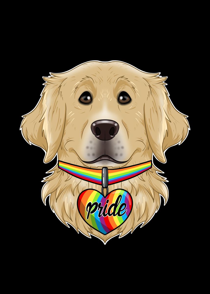 'Golden Retriever LGBTQ' Poster by MaximusDesigns Displate