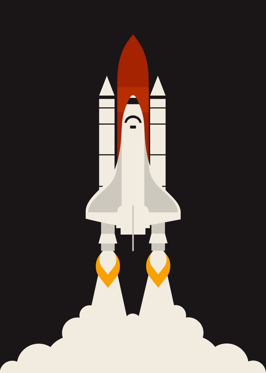 'minimalist Space Shuttle' Poster, Picture, Metal Print, Paint By 