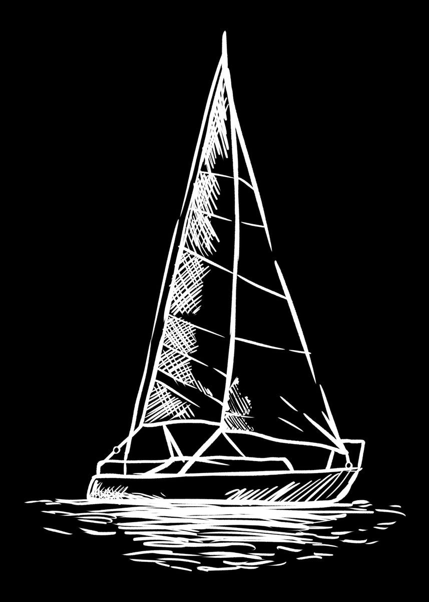 'Sailing Anchor Sailboat' Poster, picture, metal print, paint by ...