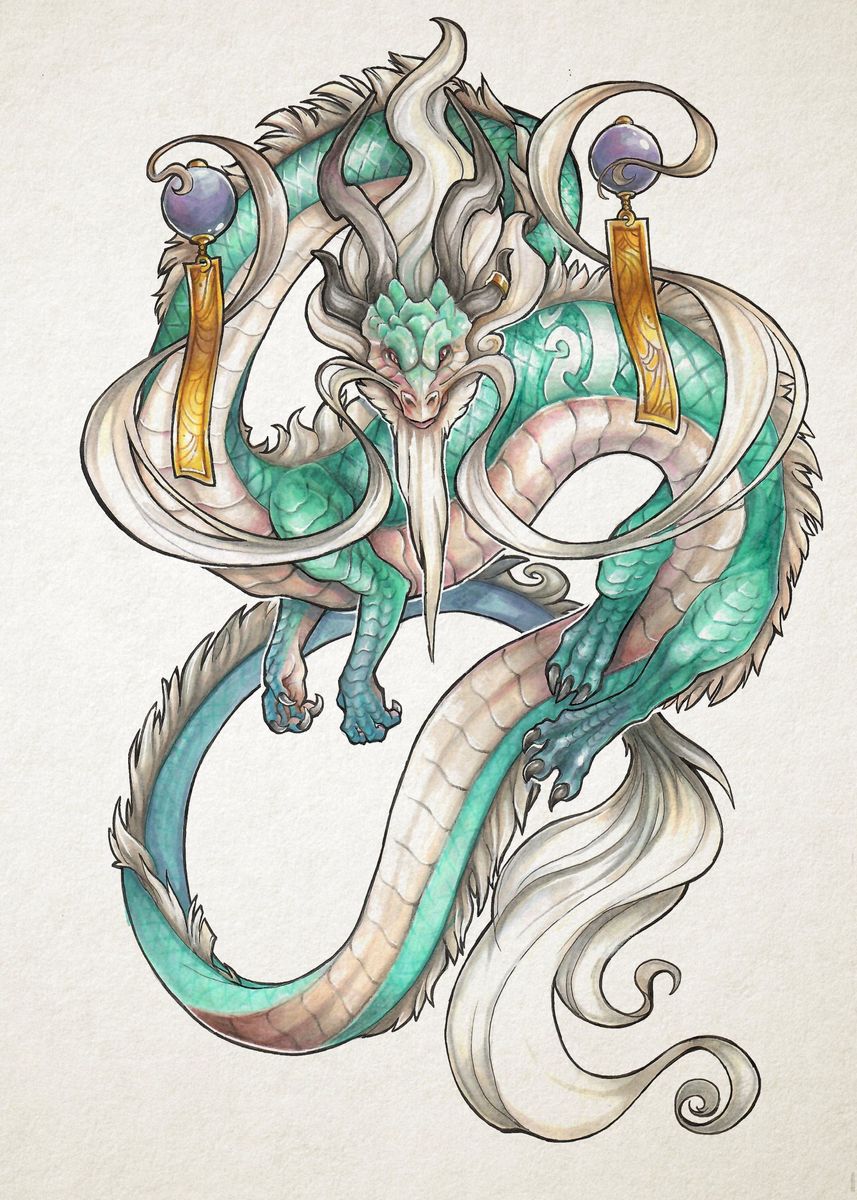 'Libra Dragon' Poster, picture, metal print, paint by Marta Stawrowska ...