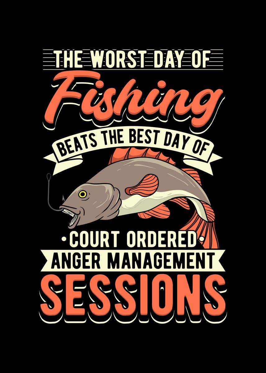 The Worst Day of Fishing' Poster, picture, metal print, paint by Uwe  Seibert
