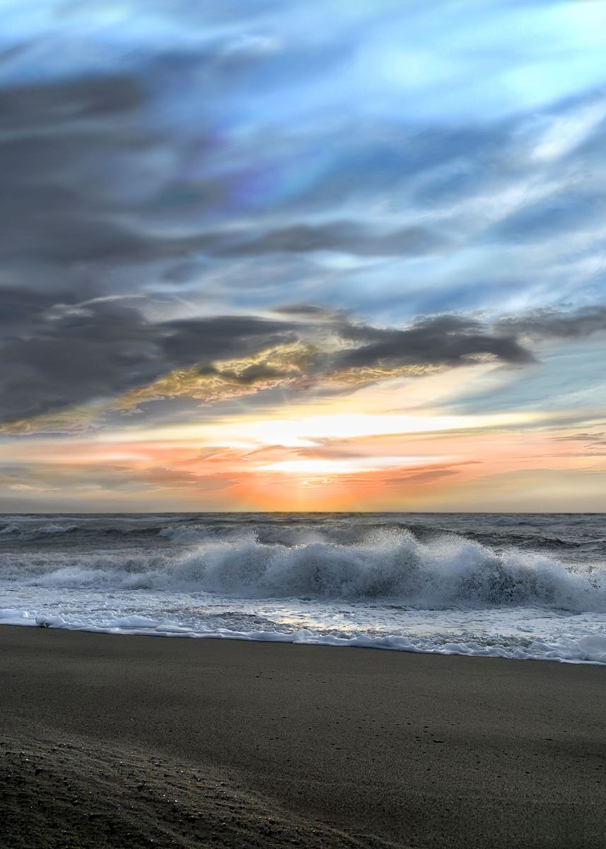 Wave In Spring 'Wave and Spring Colors 3' Poster by Dominique and Dejan I Bluewave ...