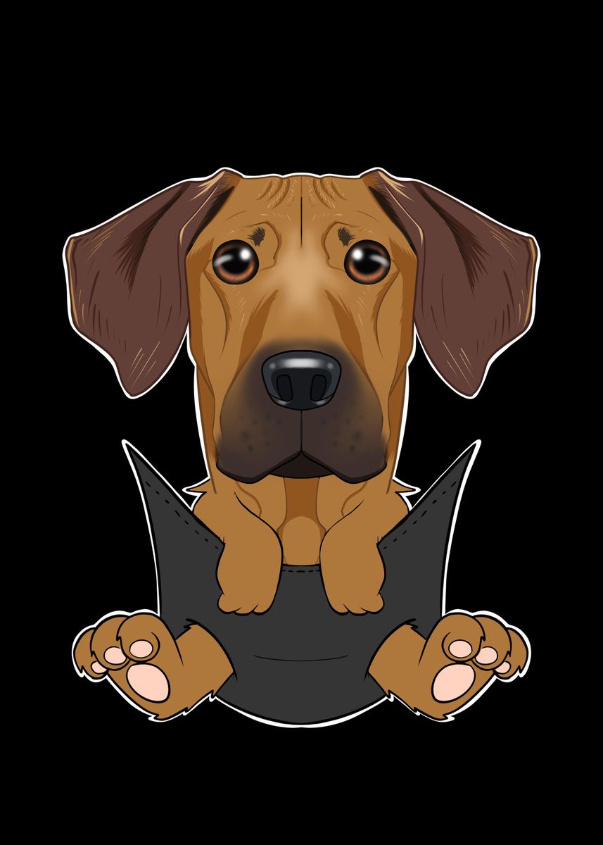 'Rhodesian Ridgeback Puppy' Poster, picture, metal print, paint by ...