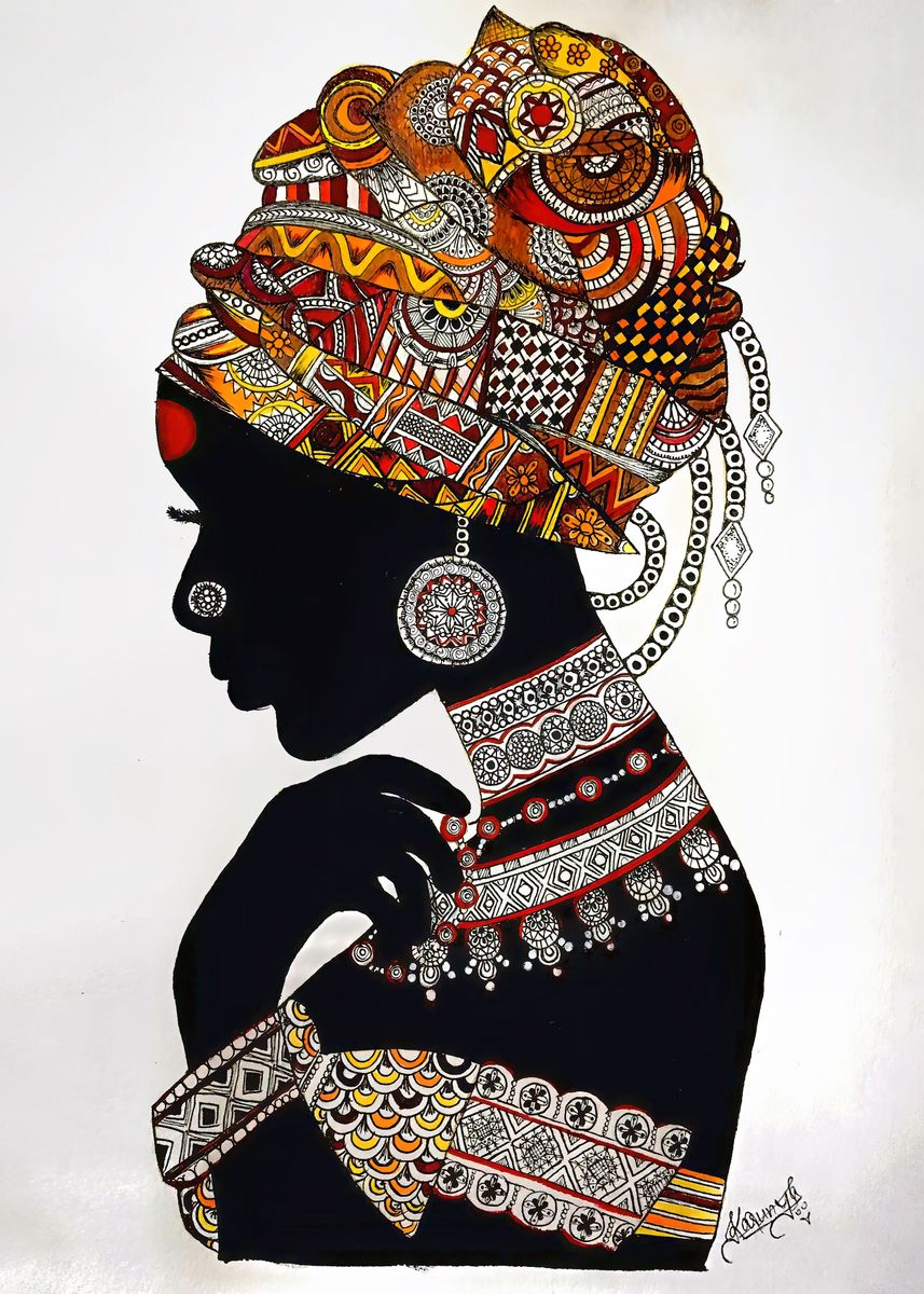 'Africa Woman Art' Poster, picture, metal print, paint by REAL VINTAGE