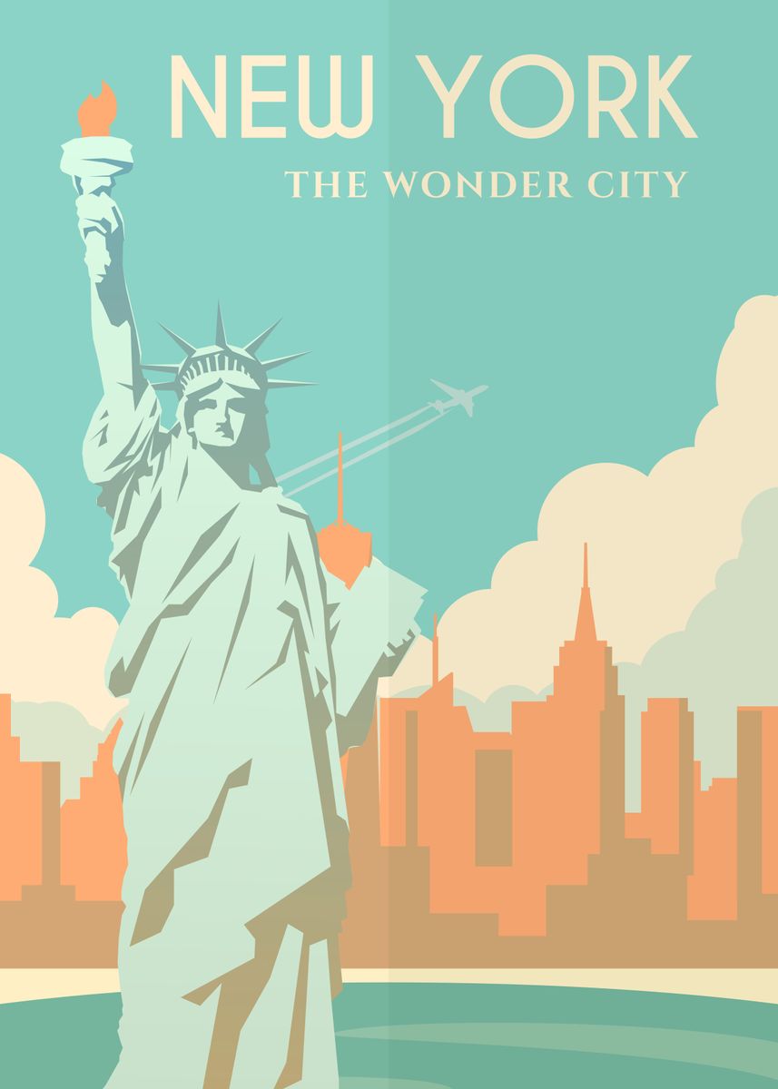 'ny City Statue Of Liberty' Poster By Human Shadow 