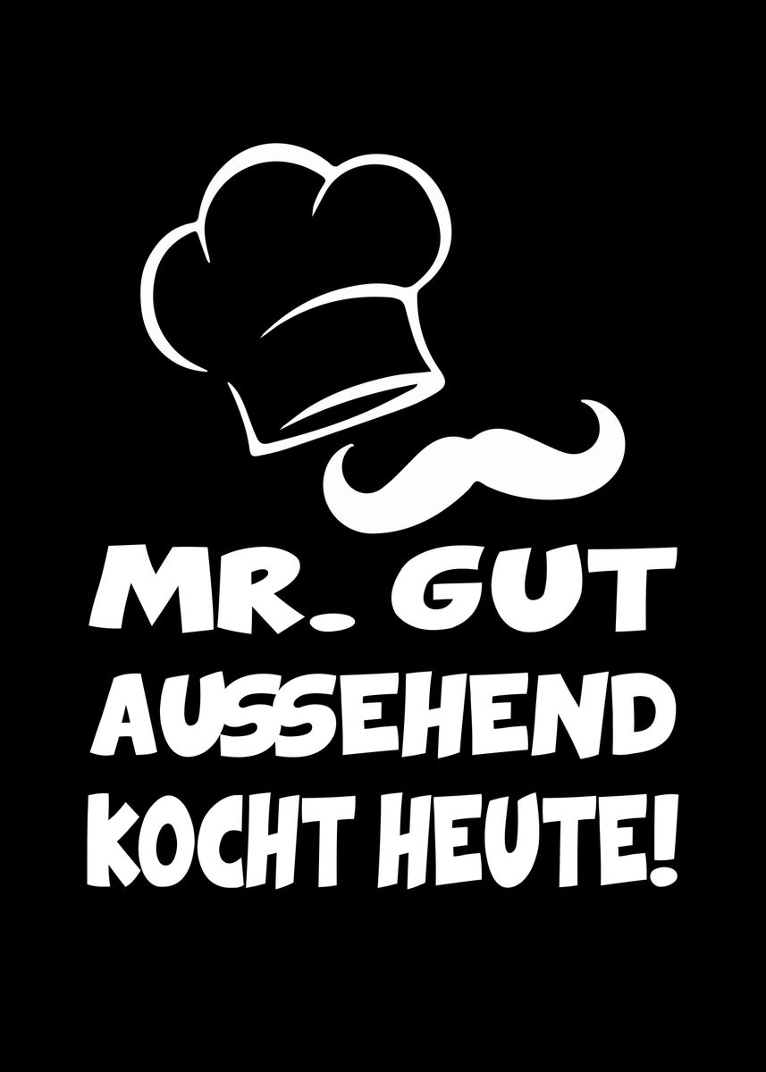 'Koch Spruch Kochen' Poster by PlateMadeStuff Displate