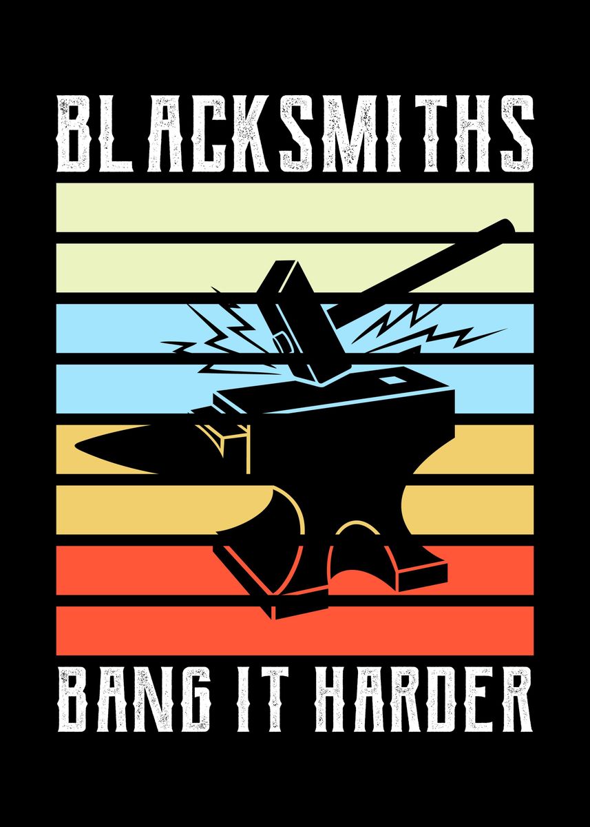 'Blacksmith Blacksmithing' Poster, picture, metal print, paint by ...