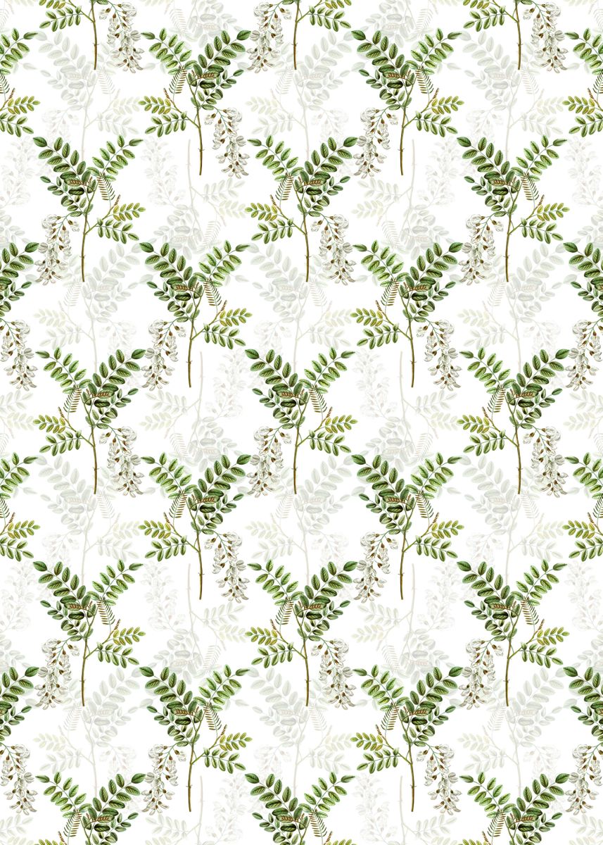 'White Black Locust Pattern' Poster, picture, metal print, paint by ...