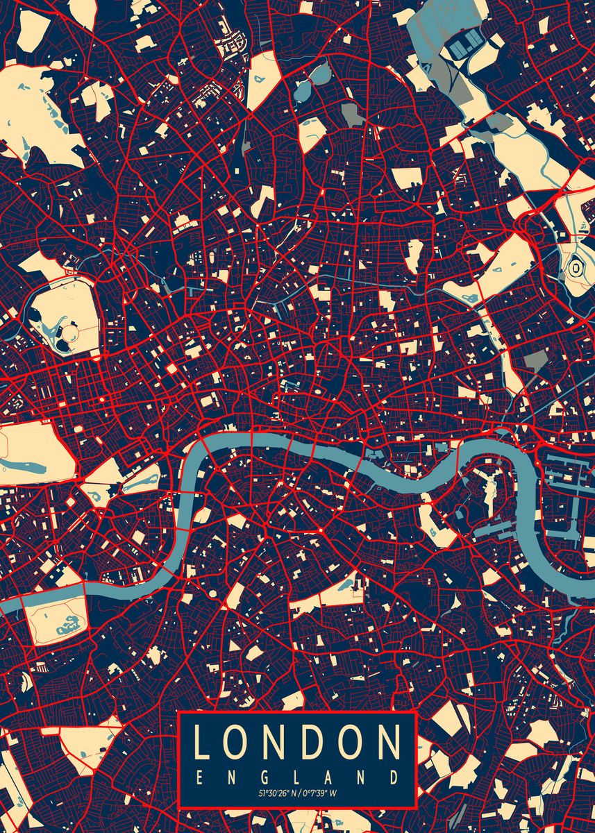 'London City Map Hope' Poster by deMAP Studio | Displate