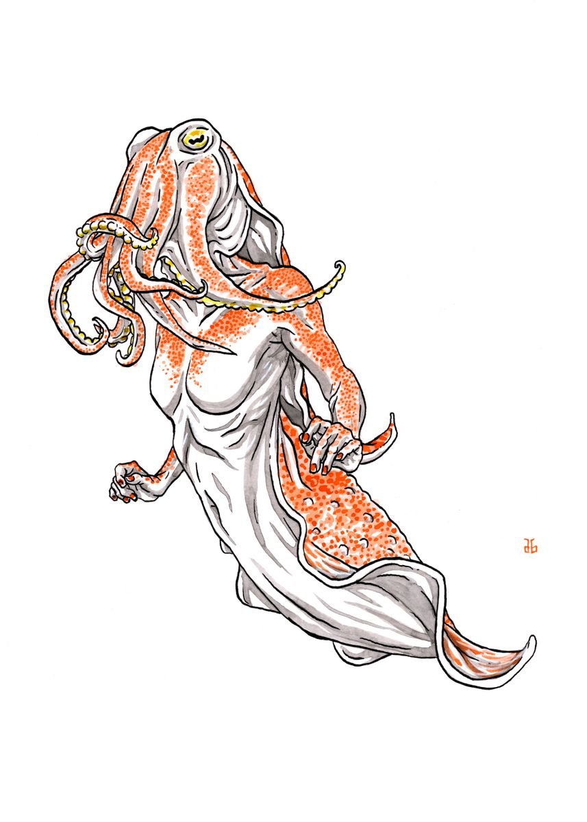 'Cuttlefish mermaid' Poster by visceralrevolt  | Displate