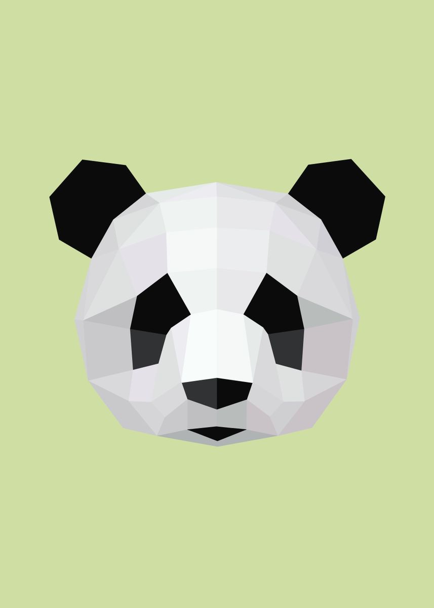 'Low Poly Panda 131' Poster, picture, metal print, paint by Savinda ...