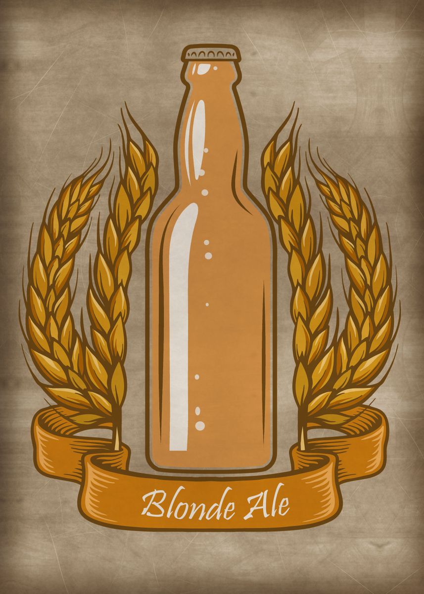 'Blonde Ale' Poster, picture, metal print, paint by XandYart | Displate