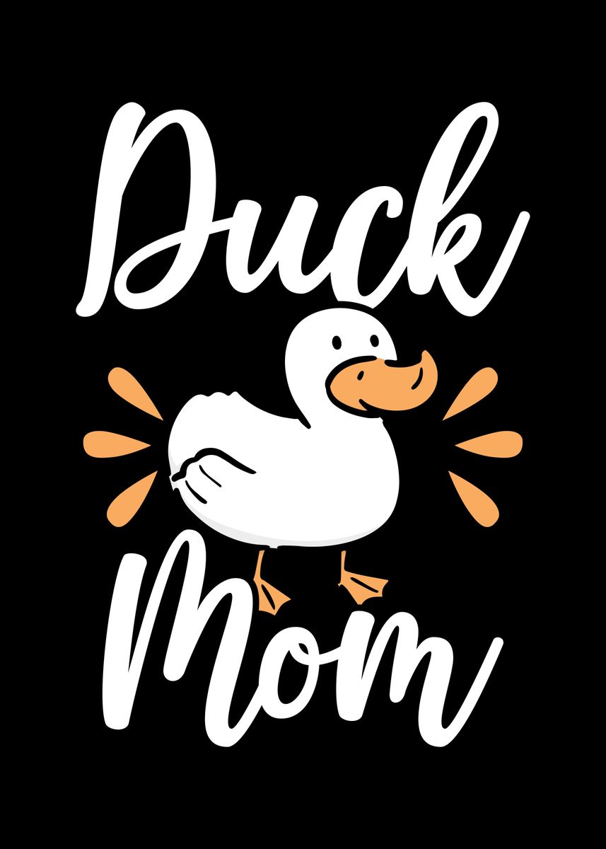 'Duck Mom Duckling Duck' Poster, picture, metal print, paint by NAO ...