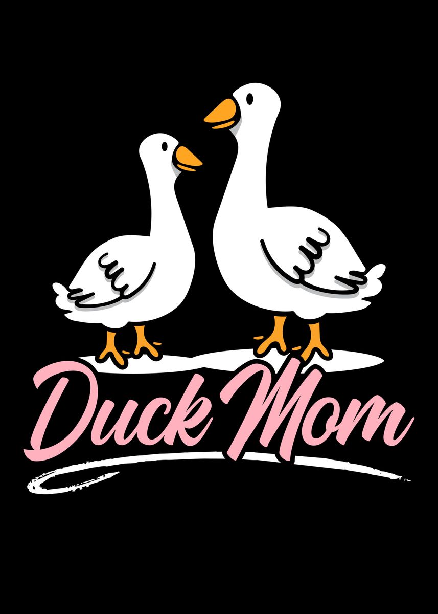 'Duck Mom Duckling Duck' Poster, picture, metal print, paint by NAO ...