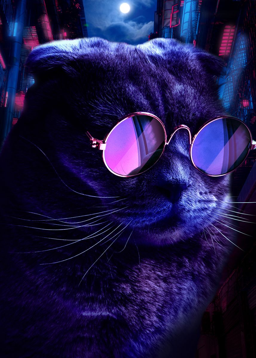 'Retro Cool Cat' Poster by INSPIRE COLLECTION | Displate