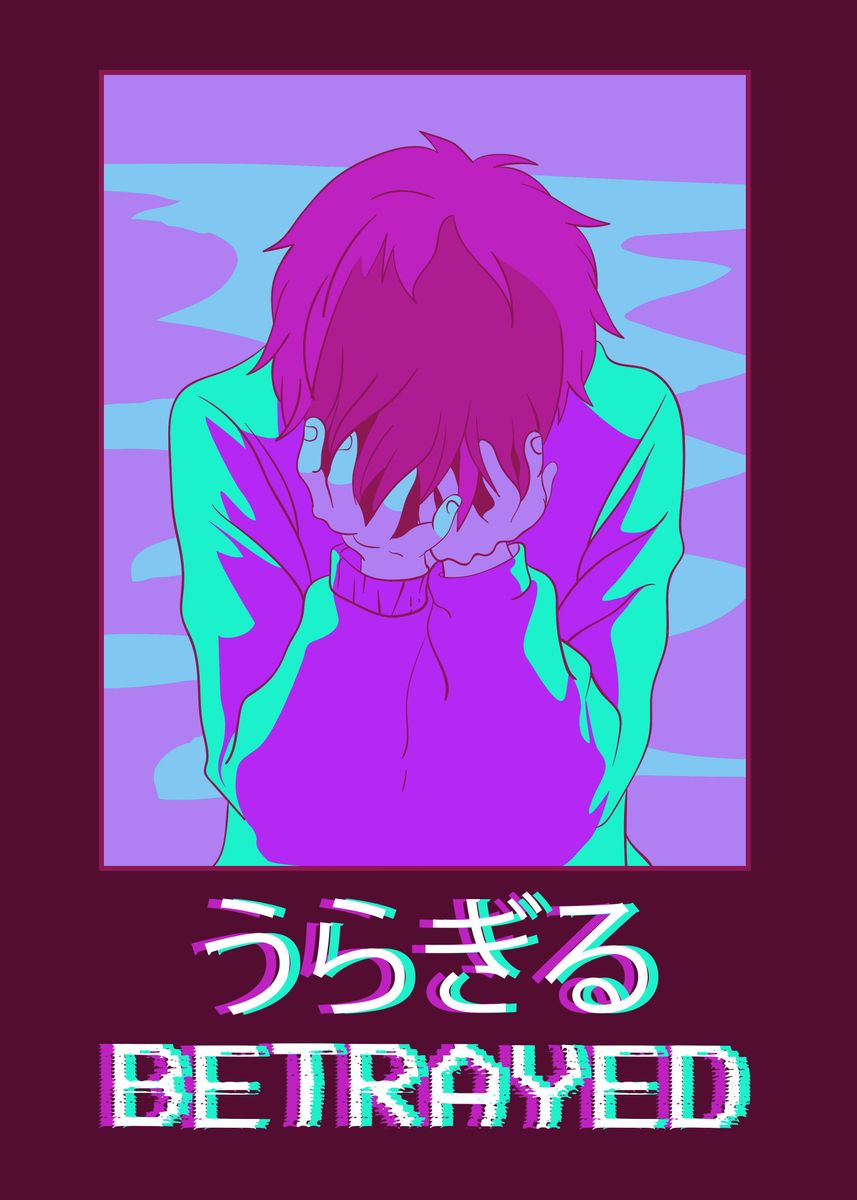 'Emo Anime Boy Vaporwave' Poster by AestheticAlex | Displate