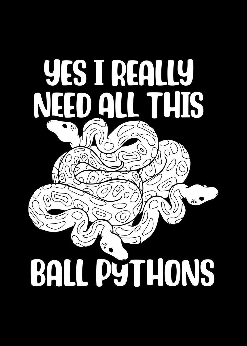 'Ball python' Poster, picture, metal print, paint by Sebastian Wünsche ...