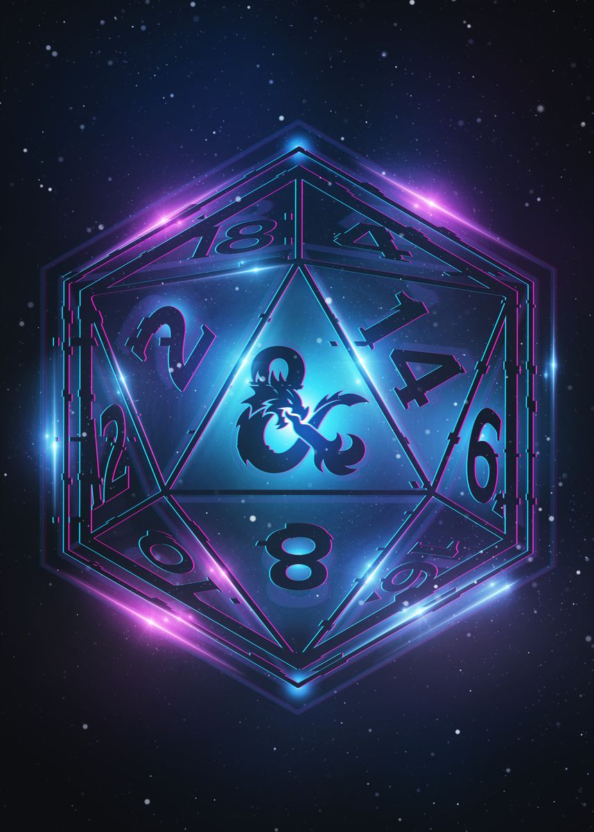 D20 Galaxy' Poster, picture, metal print, paint by Dungeons and