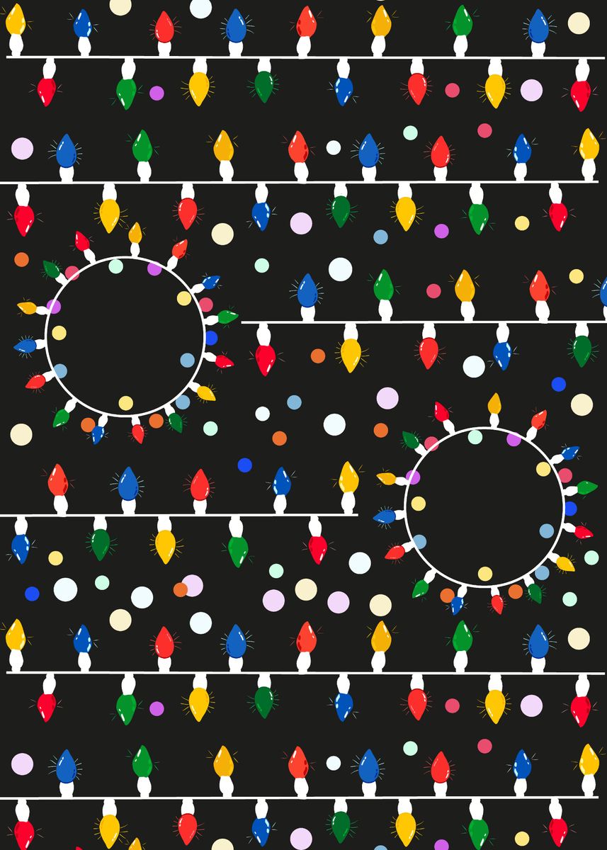 'Christmas light black' Poster by Gulsen Gunel Displate