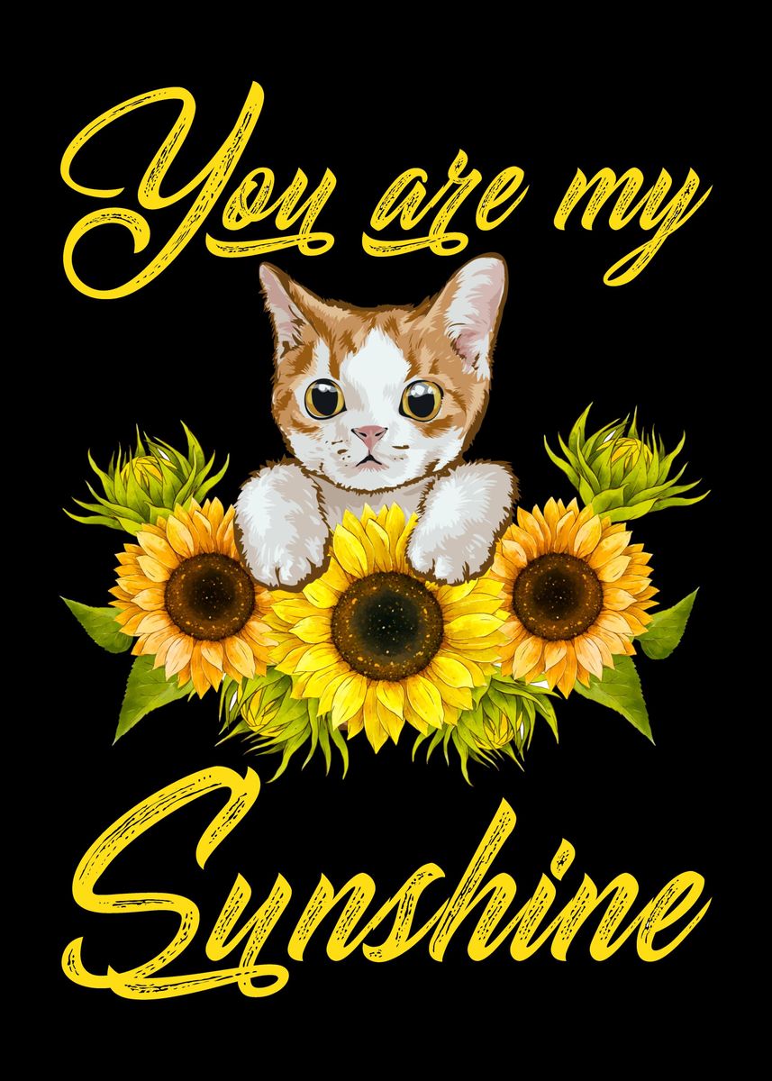 'Beautiful Sunflower Cat' Poster by professionaldesigns Displate