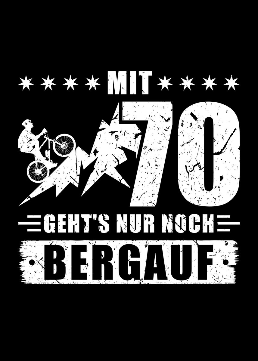 '70 Geburtstag Radfahrer' Poster by HumbaHarry Geitner Displate