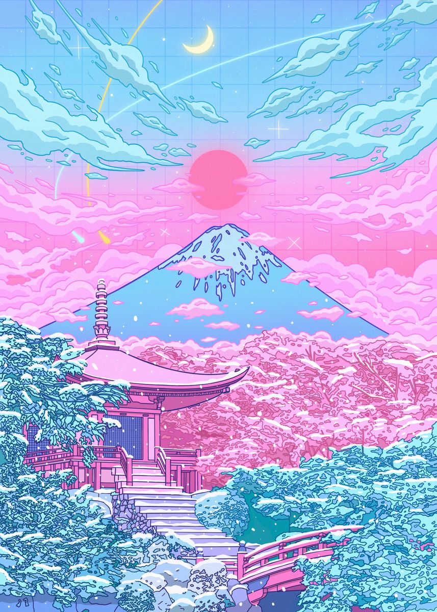 'Dream Fuji' Poster by Exhozt | Displate