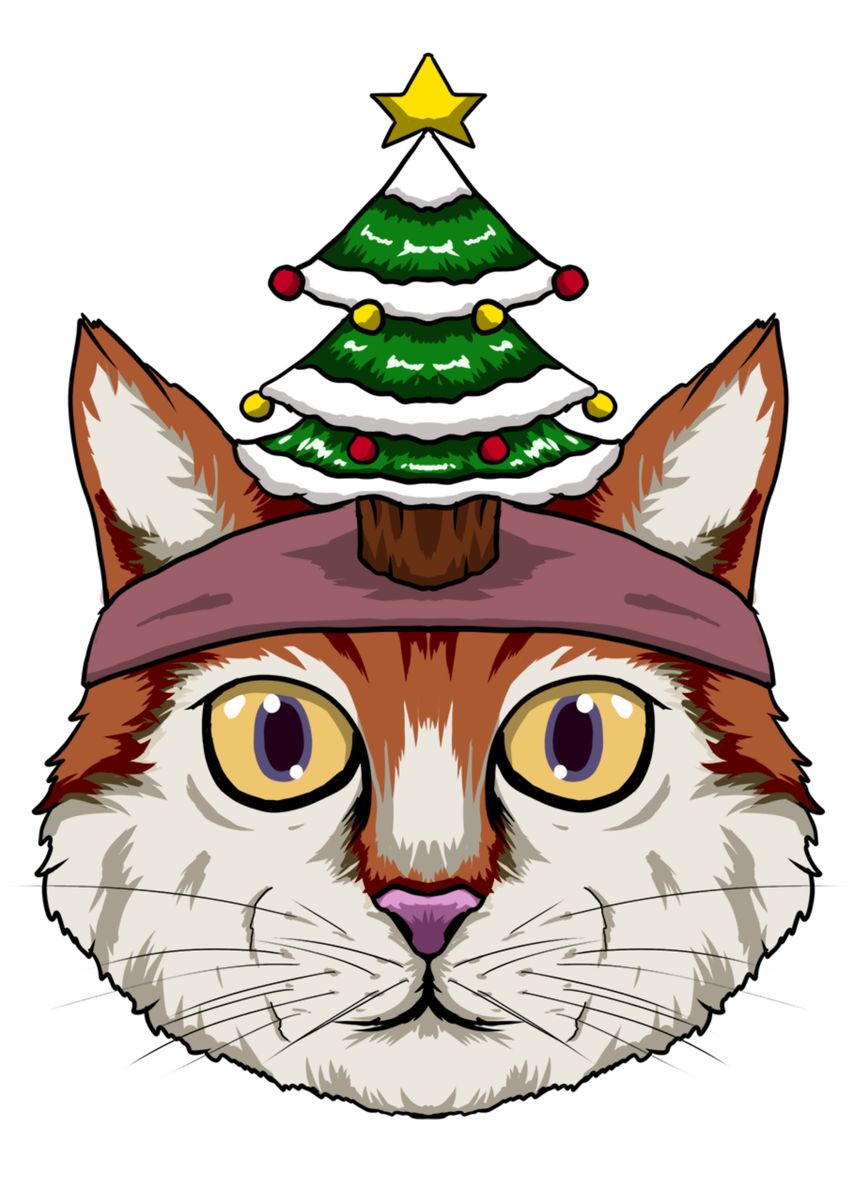 Cute Cat Christmas' Poster by 
