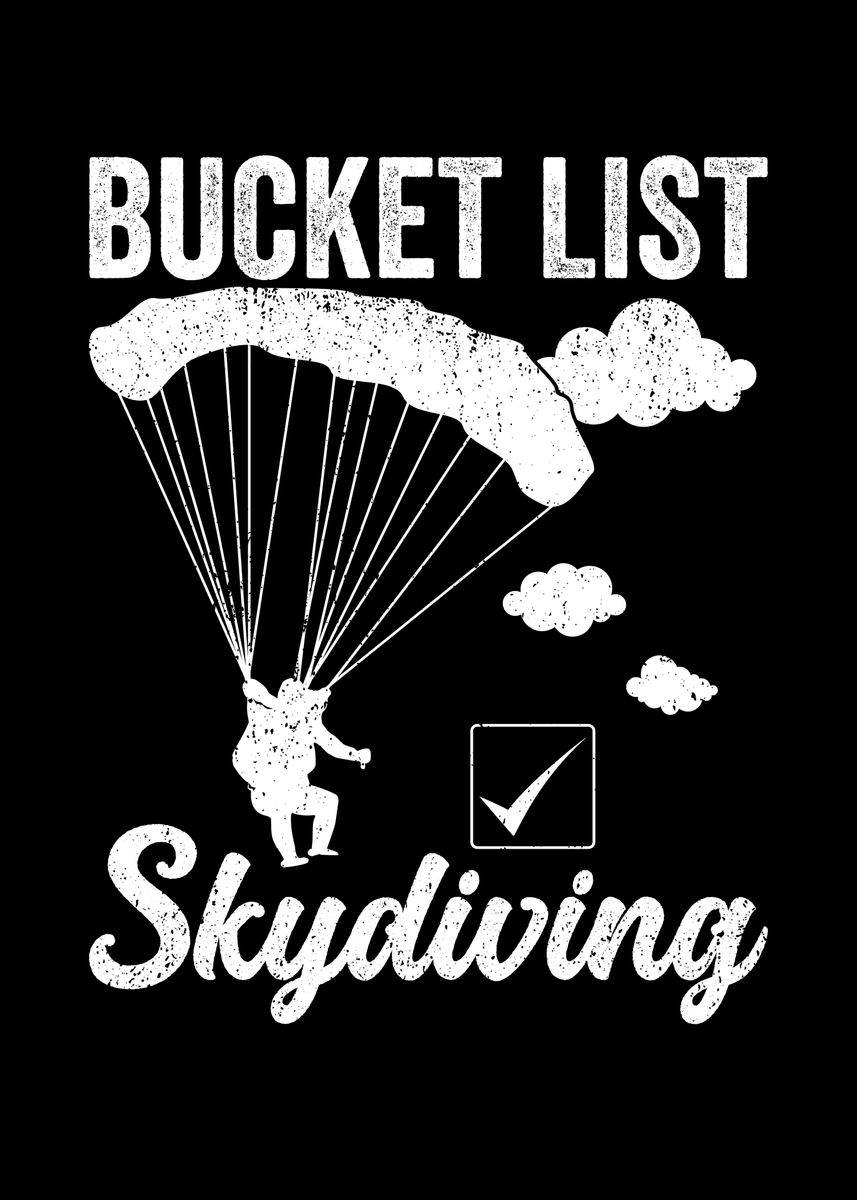 'Bucket List Skydiving' Poster by StonerPlates Displate