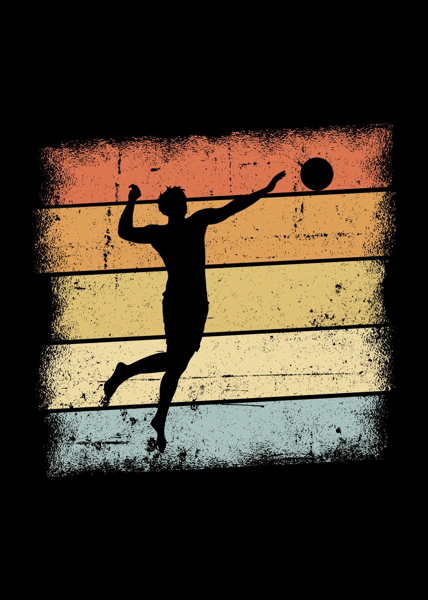 'Volleyball Vintage' Poster by schmugo | Displate