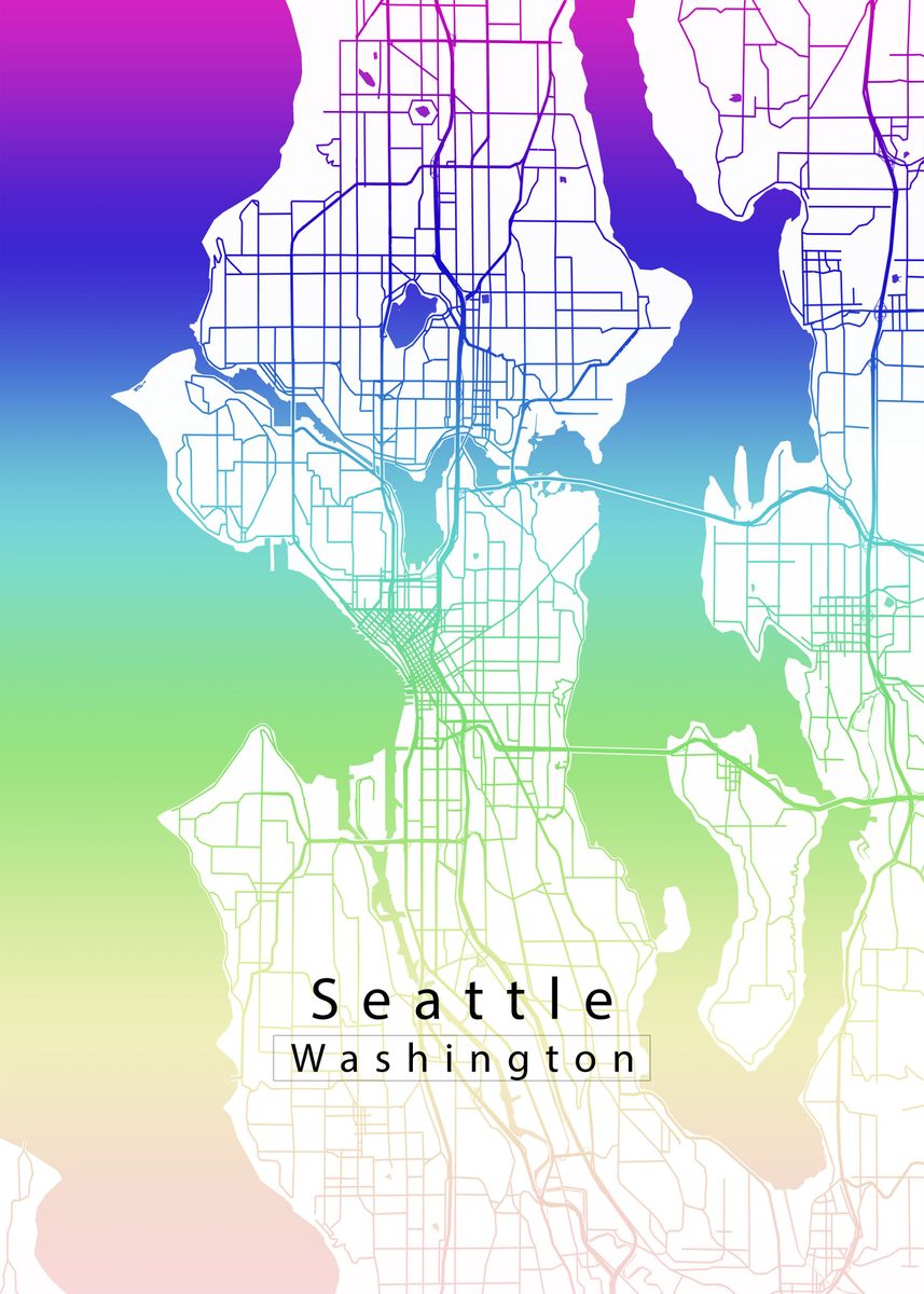 Seattle City Map Poster By Robin Niemczyk Displate   F08366ba582d192301958be97ed123f3 65949059ad1ae5169840bbd88fc012da 