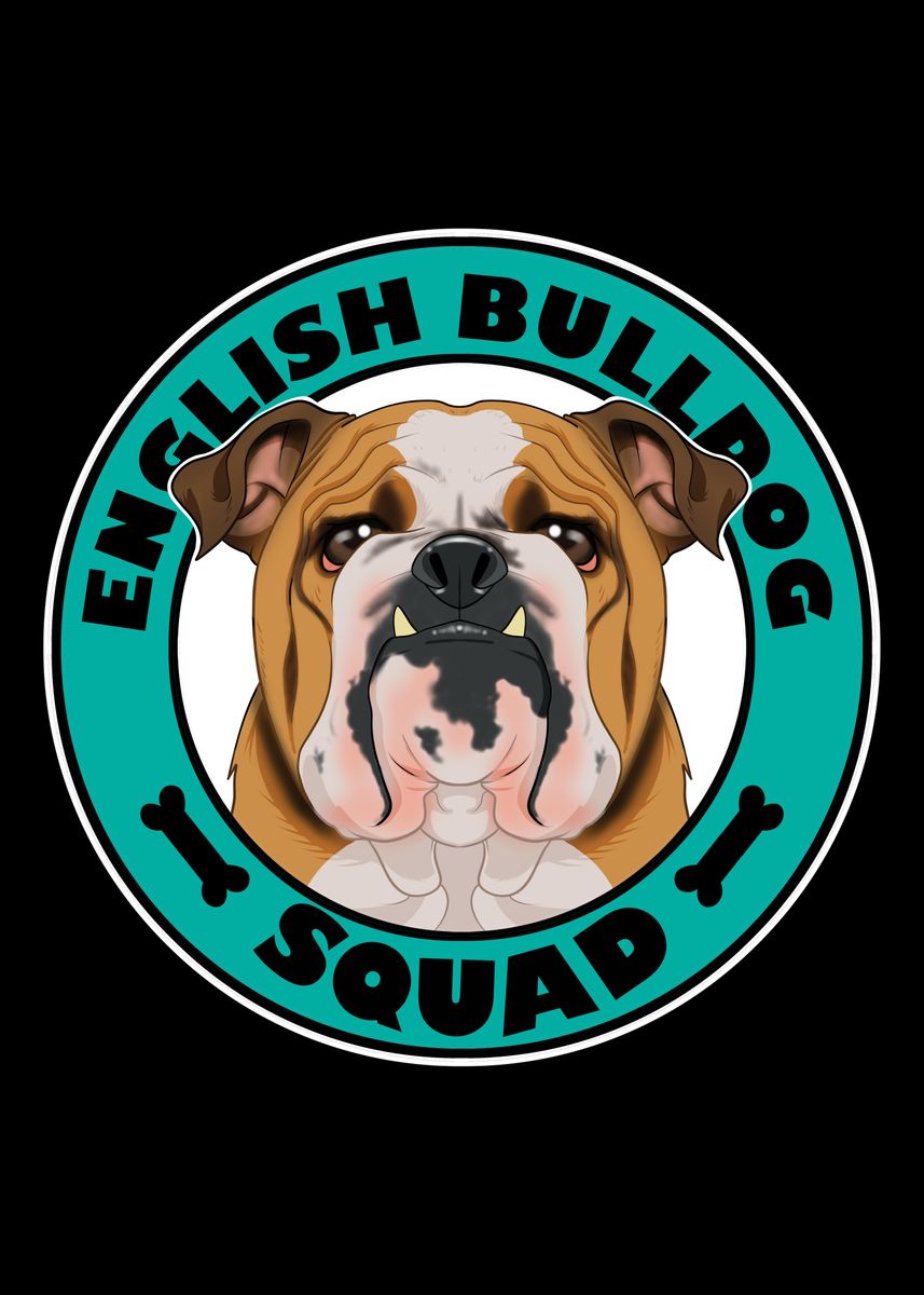 'English Bulldog Squad I' Poster by MaximusDesigns Displate