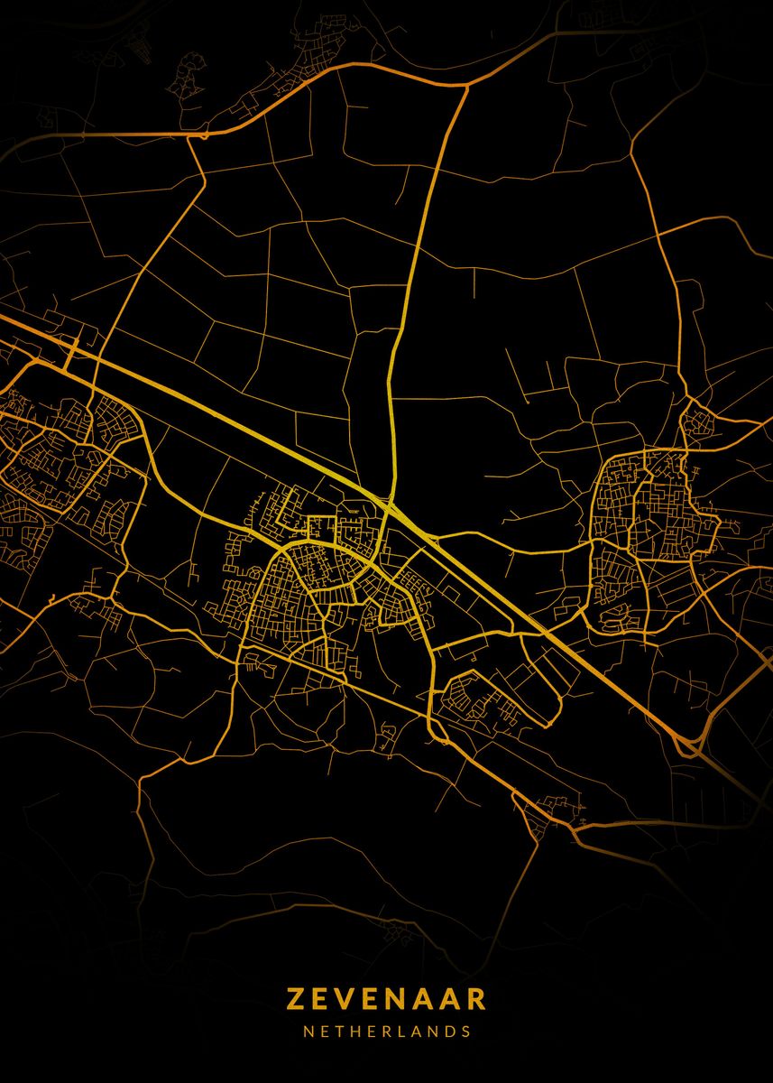 'Zevenaar City Map' Poster by Trulaf Design Displate