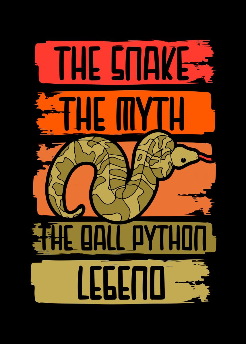 'Ball python' Poster, picture, metal print, paint by Sebastian Wünsche ...