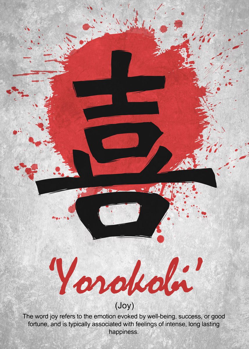 Yorokobi Kanji Word Art' Poster by Qreative | Displate