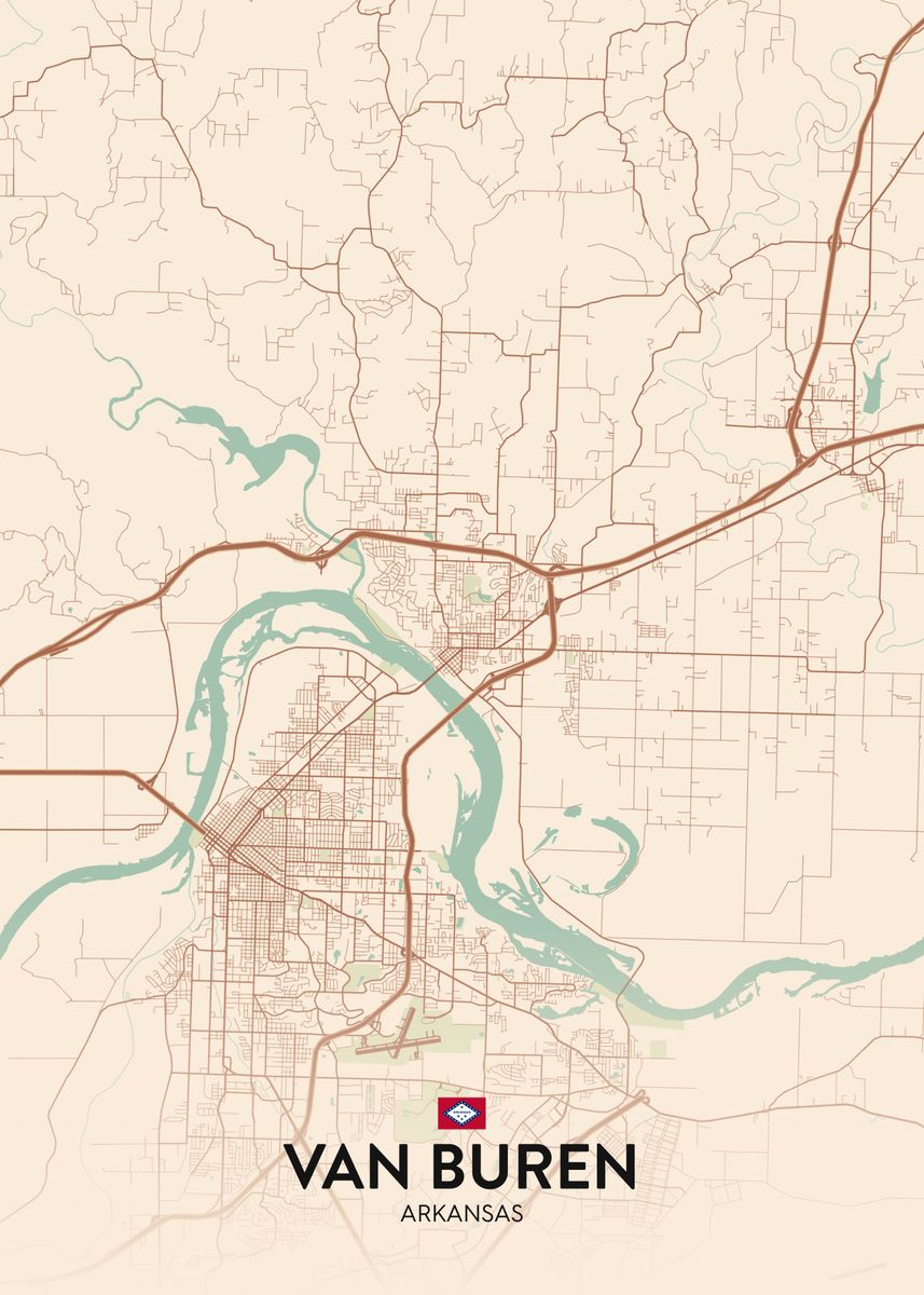 'Van Buren AR' Poster, picture, metal print, paint by IMR Designs