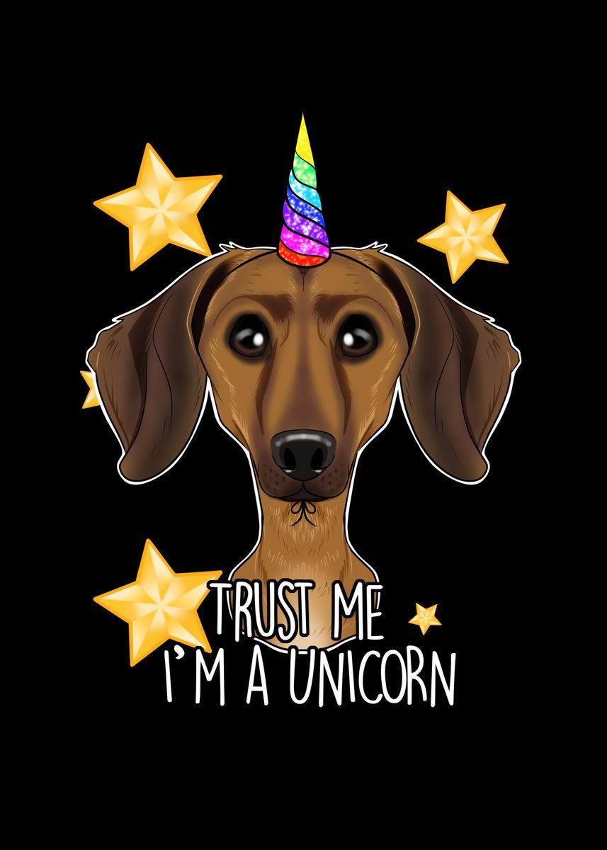 'Dachshund Unicorn' Poster by MaximusDesigns Displate
