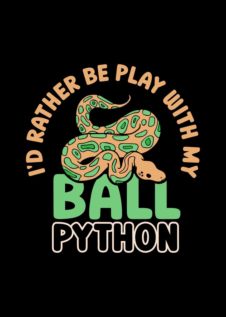 'Ball python' Poster, picture, metal print, paint by Sebastian Wünsche ...